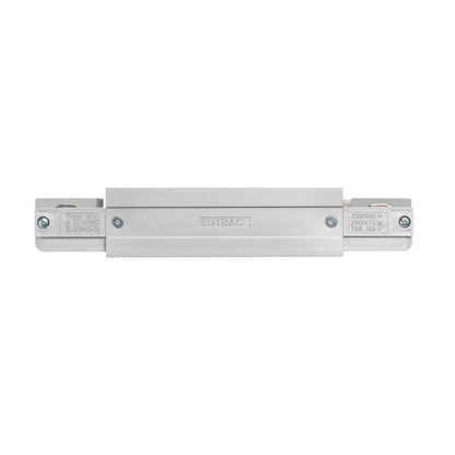 RENDL 3-circuit track system EUTRAC straight connector with feed-in silver grey  230V  R11322 2