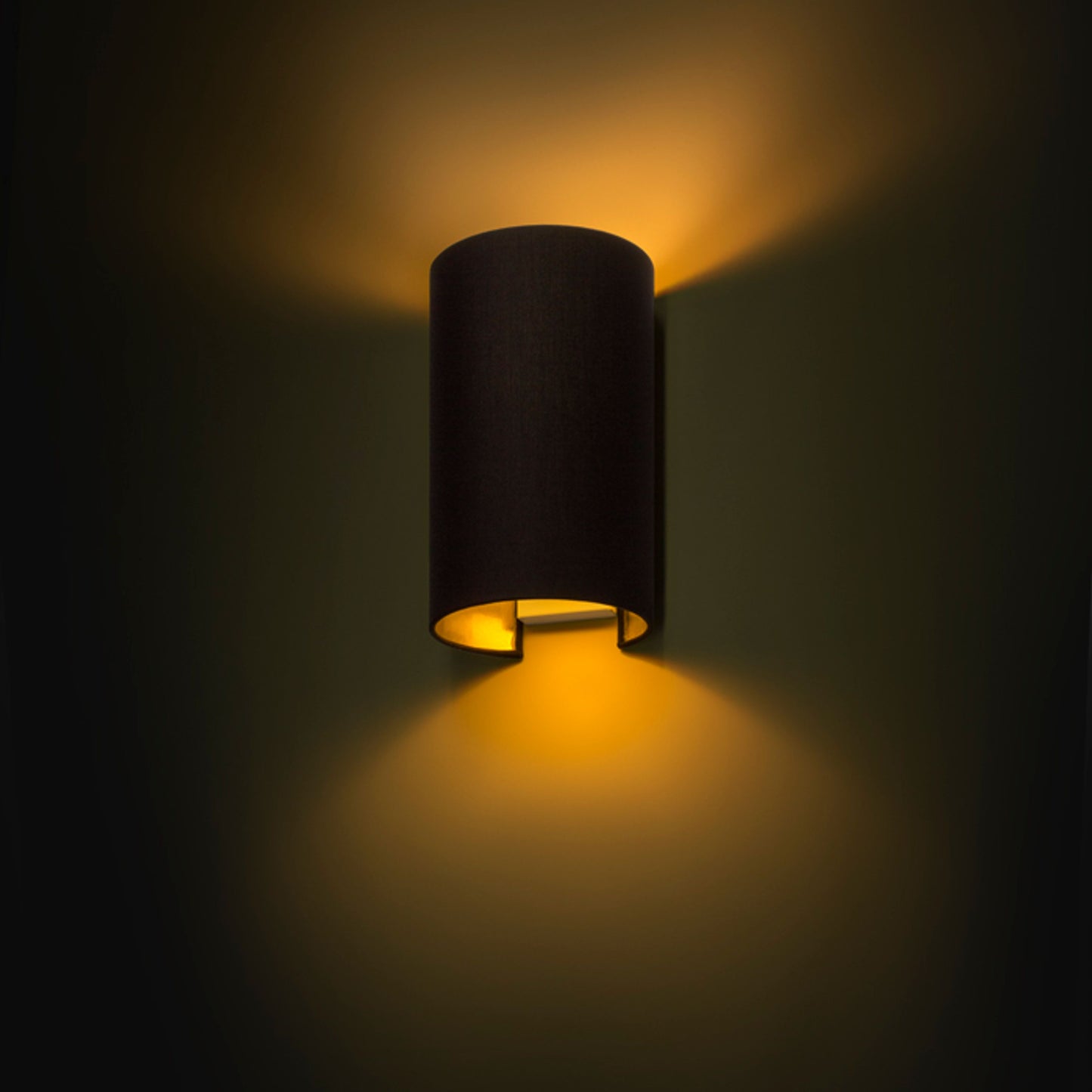 RENDL wall lamp RON W 15/25 wall  Polycotton black/golden foil 230V LED E27 15W R11464 3