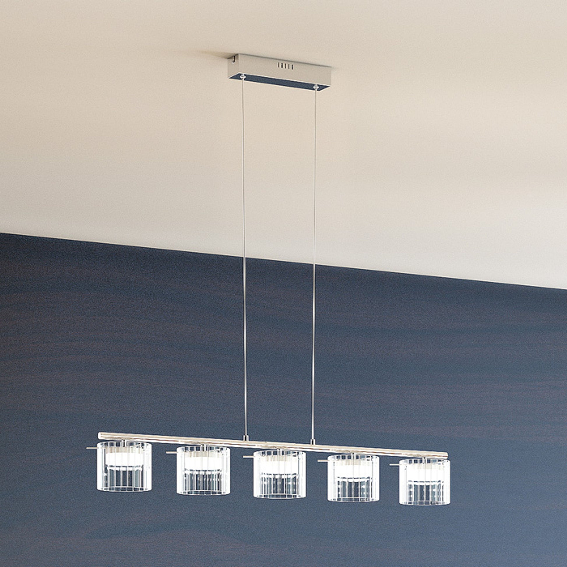 RENDL pendant lamp ESTRA V pendant white clear glass 230V LED 5x5W  3000K R11678 4