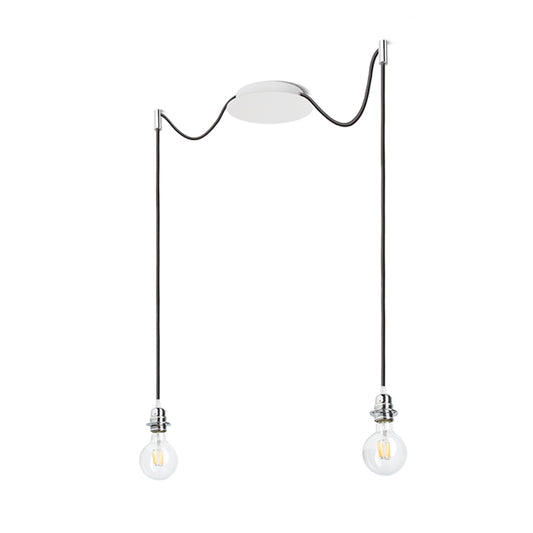 RENDL shades, shade bases, pendent sets KOMBIX 2 pendant set WB+BC+CHF   230V LED E27 2x15W R11778 1