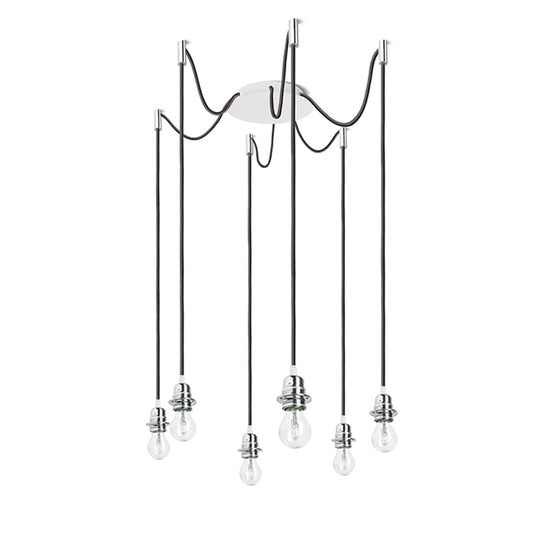 RENDL shades, shade bases, pendent sets KOMBIX 6 pendant set WB+BC+CHF   230V LED E27 6x15W R11780 1