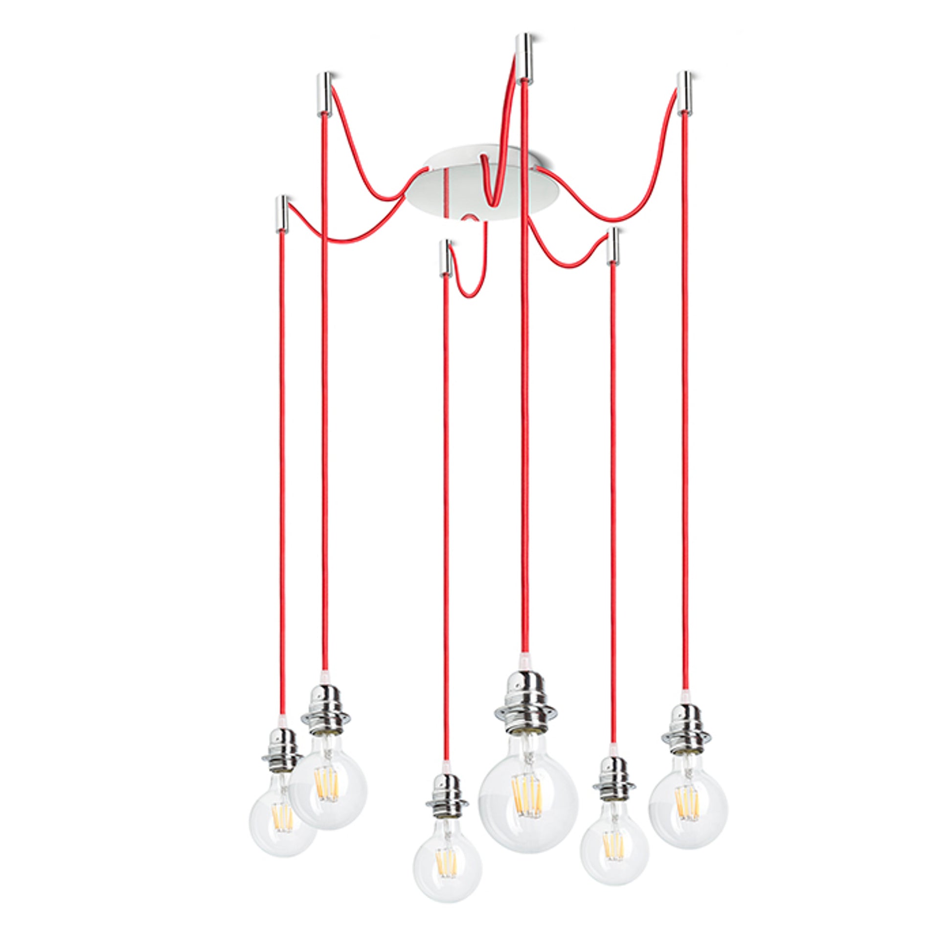 RENDL shades, shade bases, pendent sets KOMBIX 6 pendant set CHB+RC+CHF   230V LED E27 6x15W R11786 1