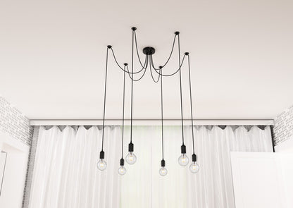 RENDL pendant lamp CINDY VI pendant black  230V LED E27 6x15W R12054 11