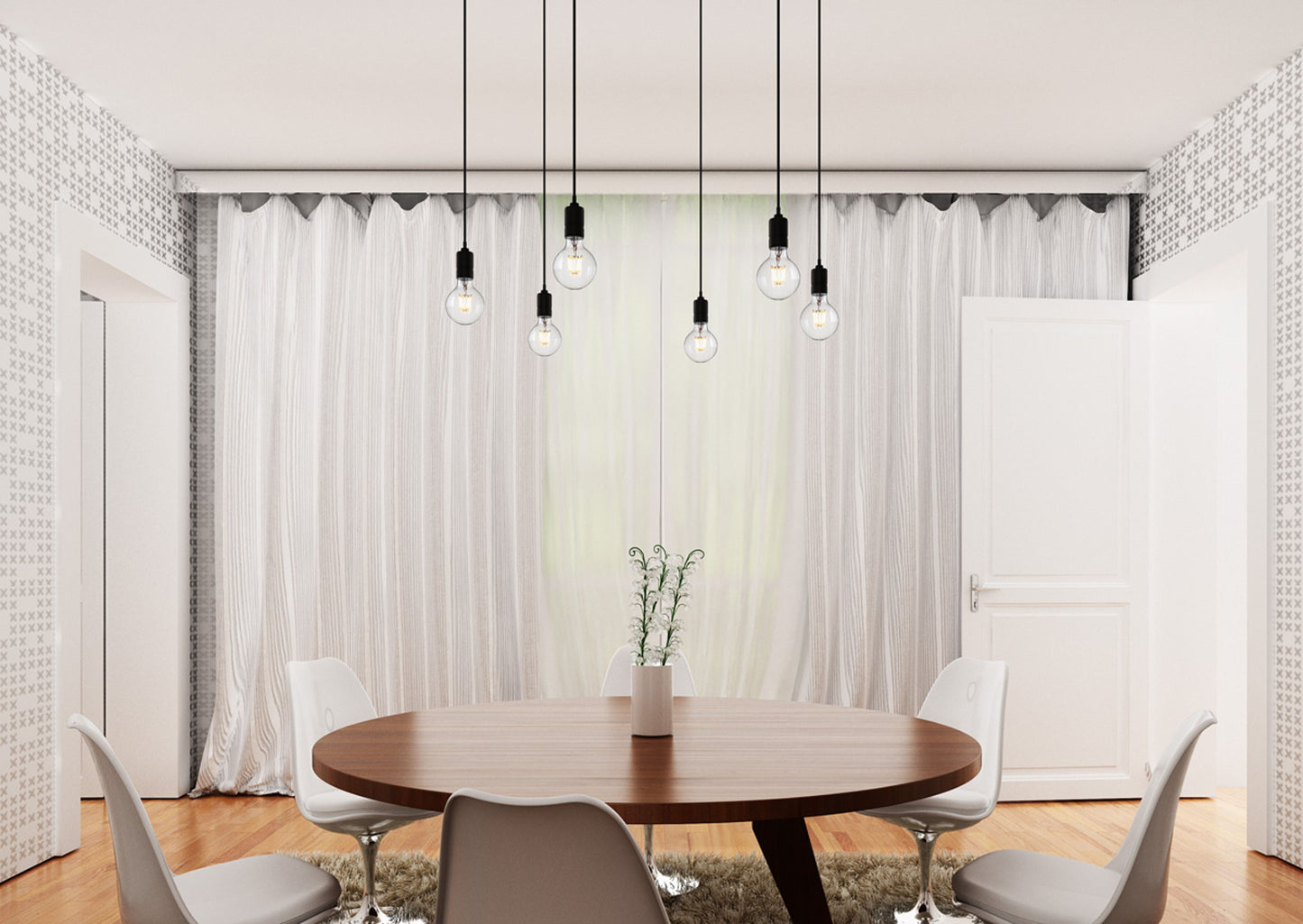 RENDL pendant lamp CINDY VI pendant black  230V LED E27 6x15W R12054 13