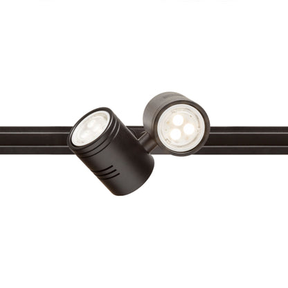 RENDL 1-circuit track system BEEBA II for 1-circuit tracks black  230V LED GU10 2x8W R12316 6