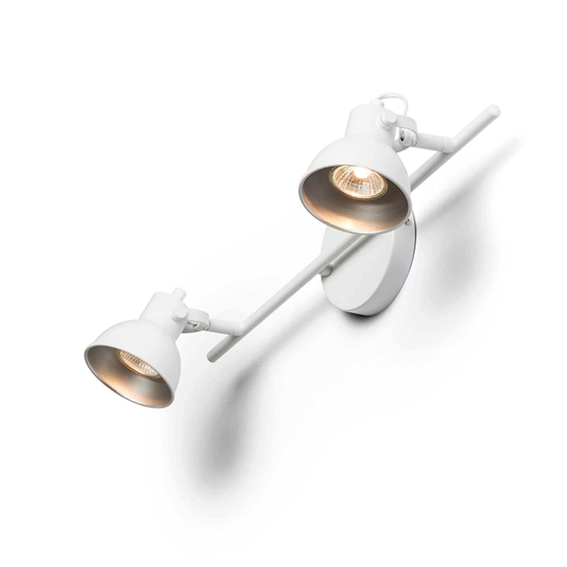 RENDL spotlight ROSITA II wall white/silver grey  230V LED GU10 2x9W R12509 1