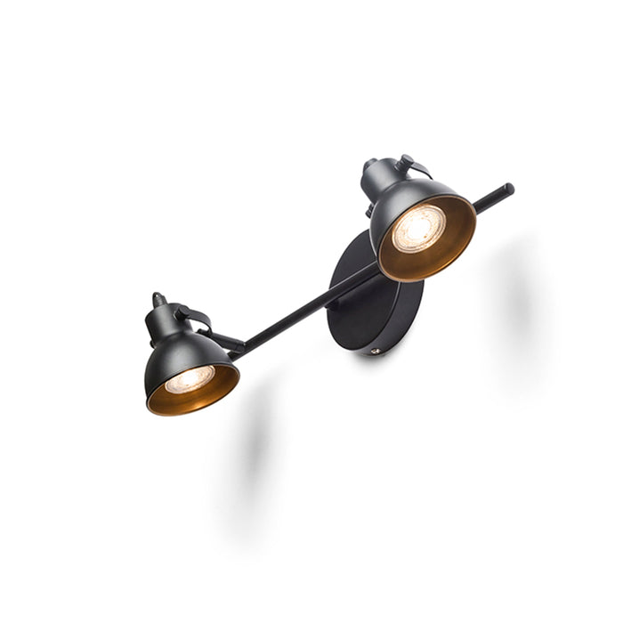RENDL spotlight ROSITA II wall black/gold 230V LED GU10 2x9W R12510 1