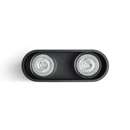 RENDL surface mounted lamp MANTOVA II ceiling matte black  230V LED GU10 2x7W R12734 6