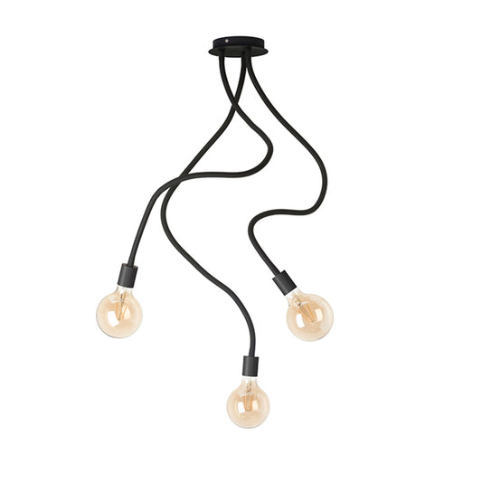 RENDL pendant lamp LOYD E27 III ceiling black  230V LED E27 3x15W R12935 1
