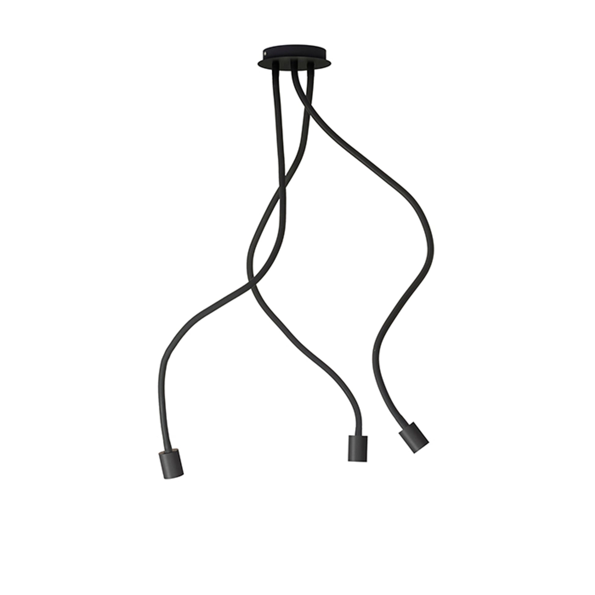 RENDL pendant lamp LOYD E27 III ceiling black  230V LED E27 3x15W R12935 2