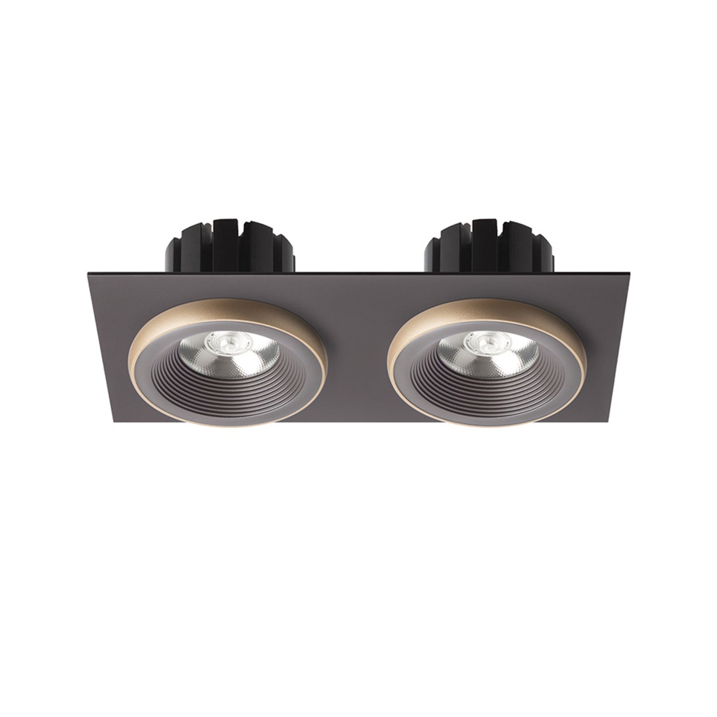 RENDL recessed light SHARM SQ II recessed brown/pearl gold 230V LED 2x10W 24° 3000K R13257 2