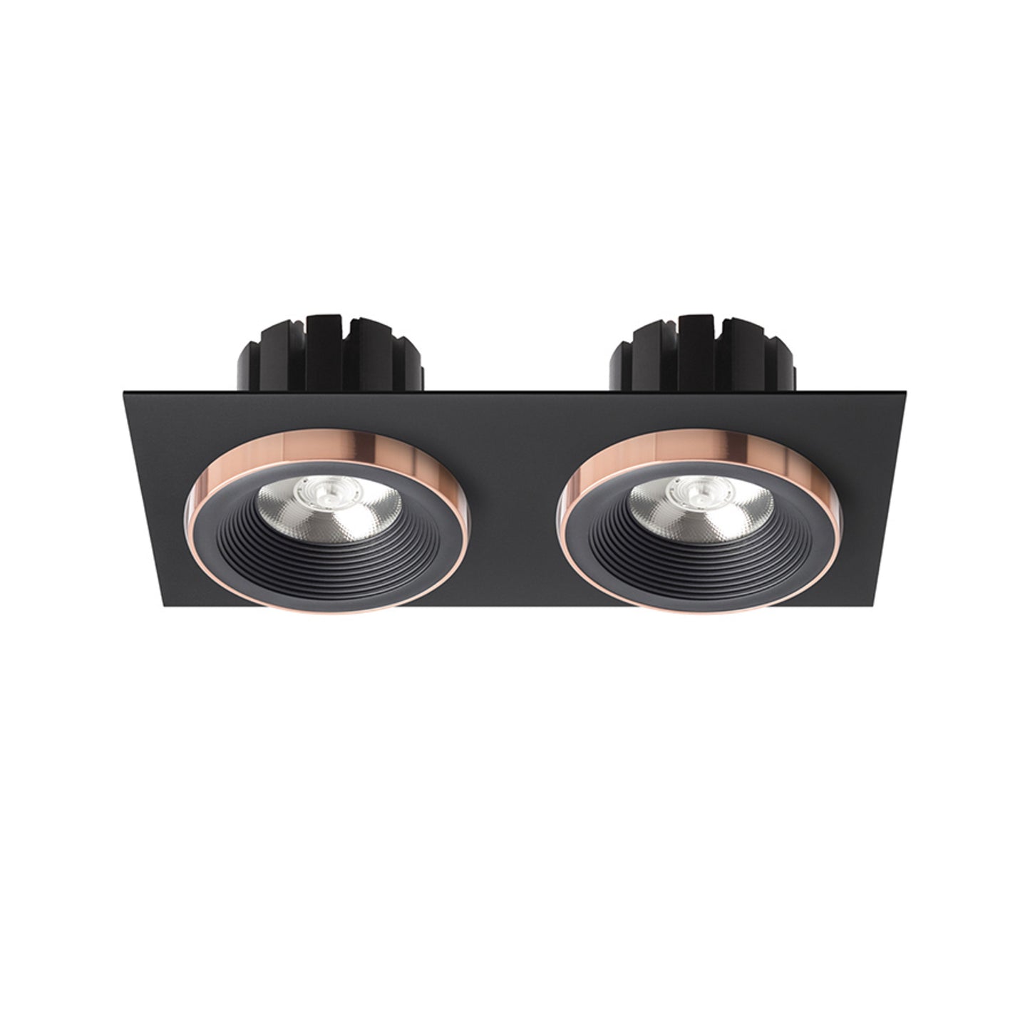 RENDL recessed light SHARM SQ II recessed black/black copper 230V LED 2x10W 24° 3000K R13259 2