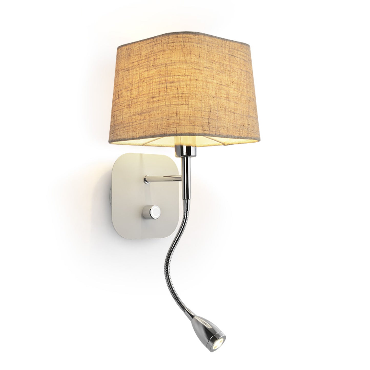 RENDL wall lamp PERTH wall with LED spotlight beige/white chrome 230V LED E14 LED 7+3W 30°  3000K R13661 1
