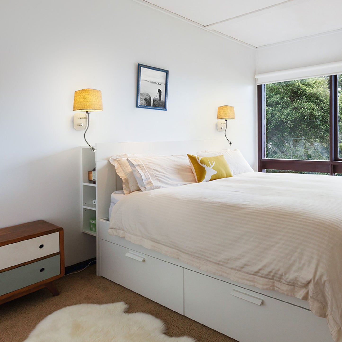 RENDL wall lamp PERTH wall with LED spotlight beige/white chrome 230V LED E14 LED 7+3W 30°  3000K R13661 2