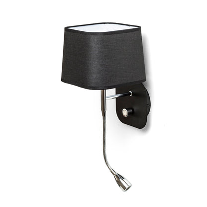 RENDL wall lamp PERTH wall with LED spotlight black/black chrome 230V LED E14 LED 7+3W 30°  3000K R13662 2