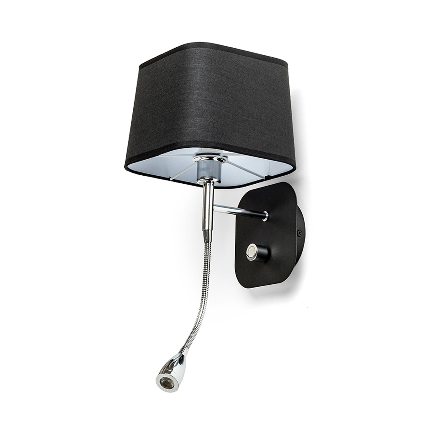 RENDL wall lamp PERTH wall with LED spotlight black/black chrome 230V LED E14 LED 7+3W 30°  3000K R13662 6