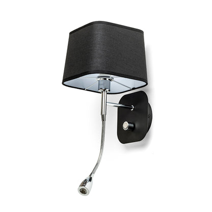 RENDL wall lamp PERTH wall with LED spotlight black/black chrome 230V LED E14 LED 7+3W 30°  3000K R13662 6