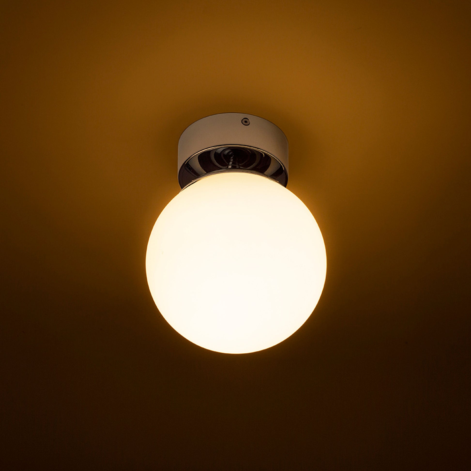RENDL surface mounted lamp BOLLY 17 ceiling  opal-colored glass/chrome 230V LED E27 11W IP44 R13693 2