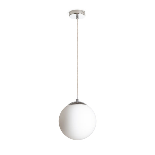 RENDL pendant lamp LUNA 25 pendant  opal-colored glass/chrome 230V LED E27 15W R13746 1
