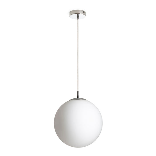 RENDL pendant lamp LUNA 30 pendant  opal-colored glass/chrome 230V LED E27 15W R13747 1