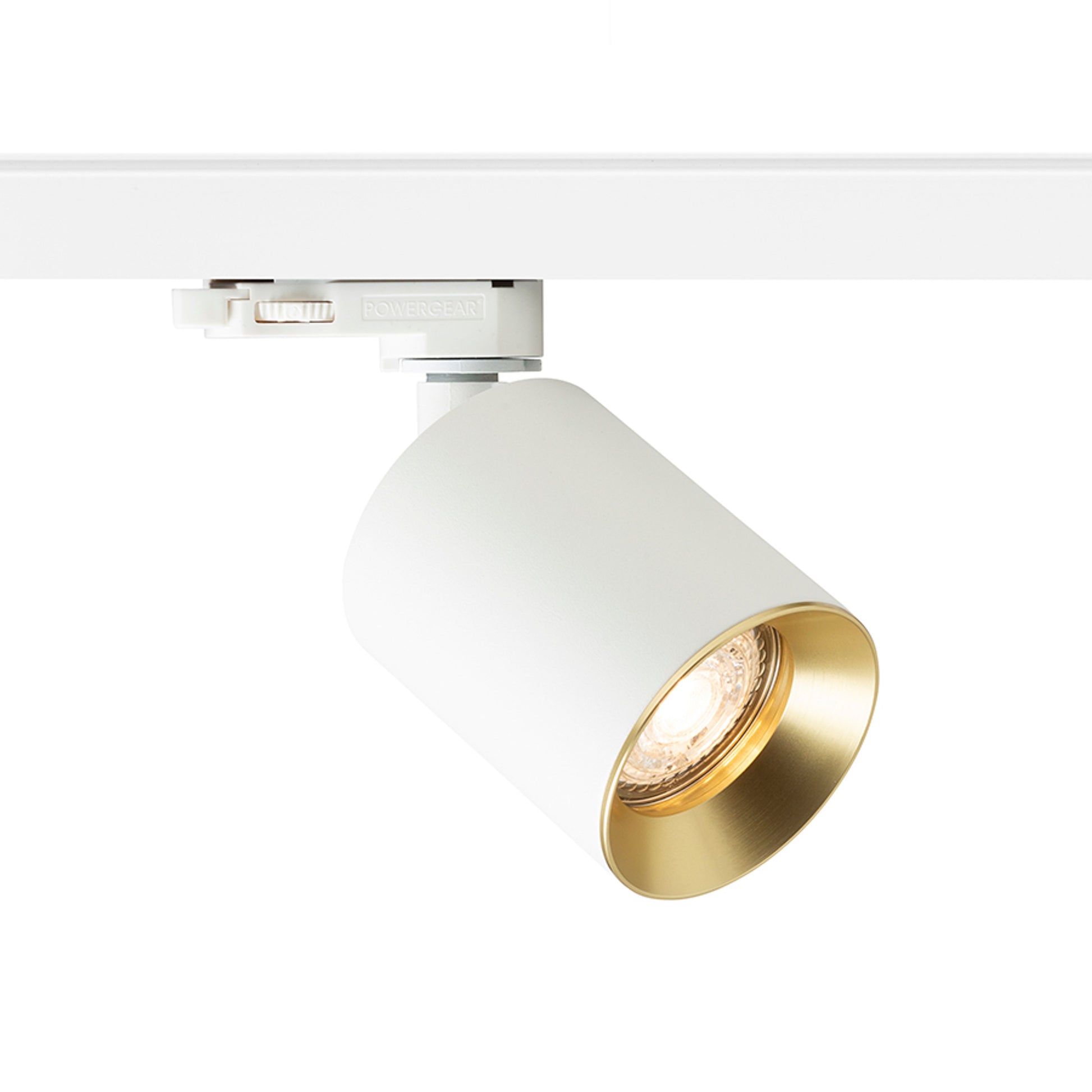 RENDL 3-circuit track system DARIO for 3-circuit tracks white brushed brass 230V LED GU10 9W R13873 1