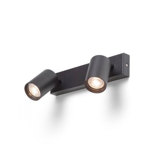 RENDL spotlight DUDE II surface mounted black 230V LED GU10 2x9W R13923 1