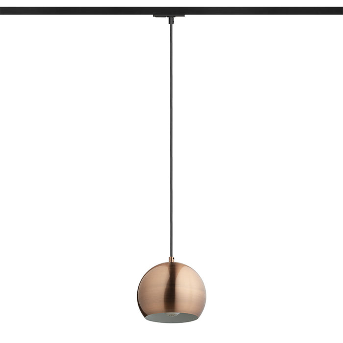 RENDL 1-circuit track system AGNETA for 1-circuit tracks pendant  brushed copper 230V LED E27 11W R13973 2