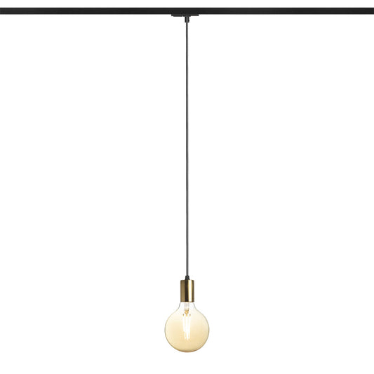 RENDL 1-circuit track system ARAQ for 1-circuit tracks pendant  brushed brass/black 230V LED E27 15W R13978 1