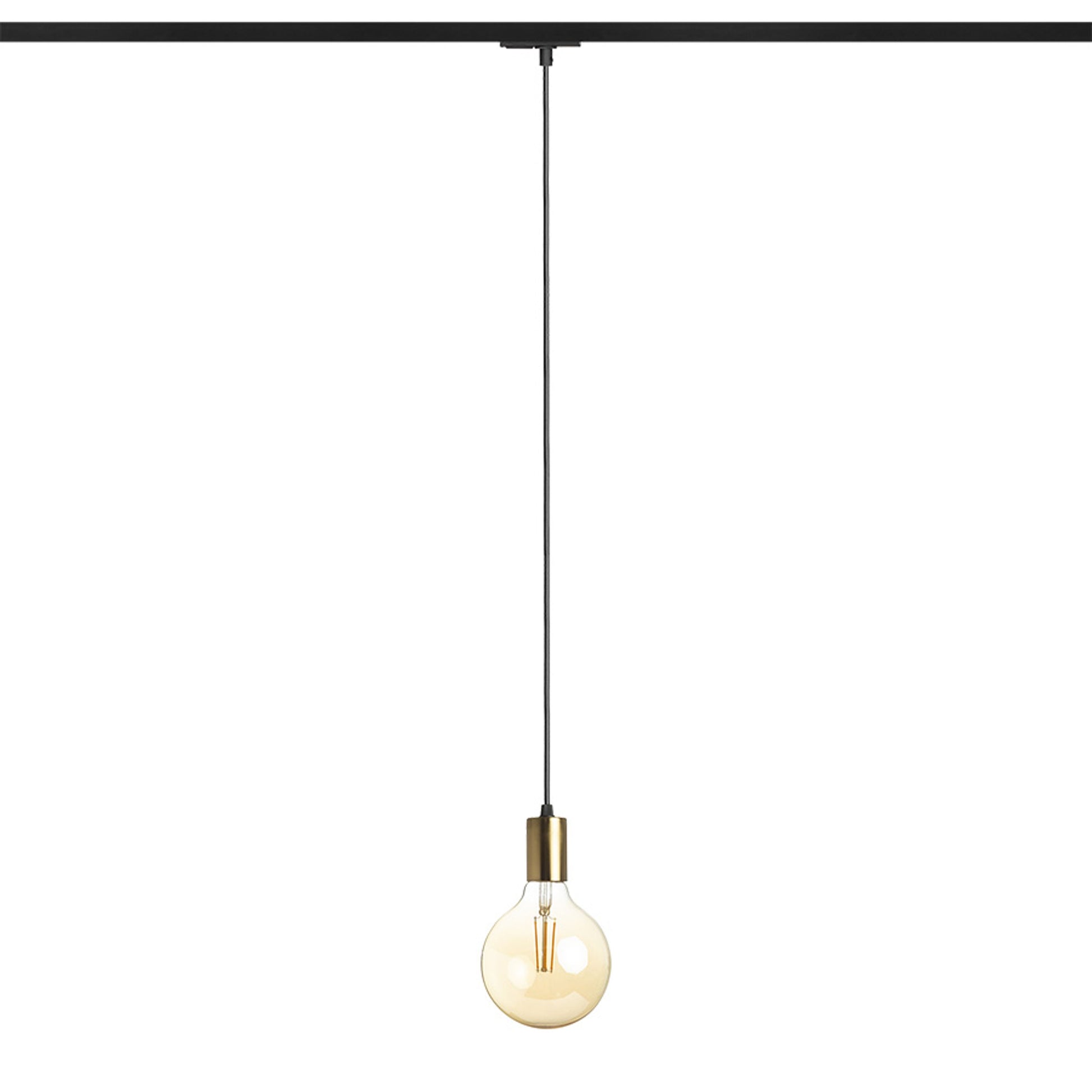 RENDL 1-circuit track system ARAQ for 1-circuit tracks pendant  brushed brass/black 230V LED E27 15W R13978 3