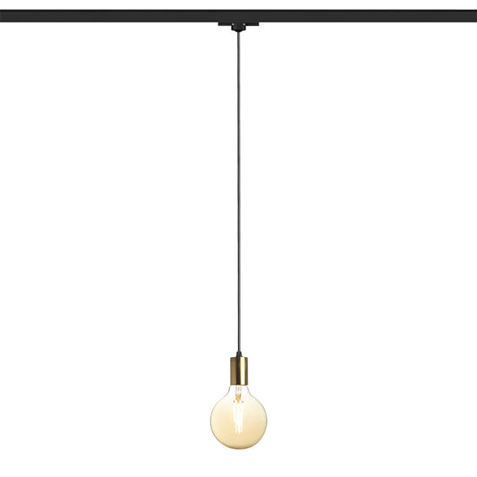 RENDL 3-circuit track system ARAQ for 3-circuit tracks pendant  brushed brass/black 230V LED E27 15W R13979 1