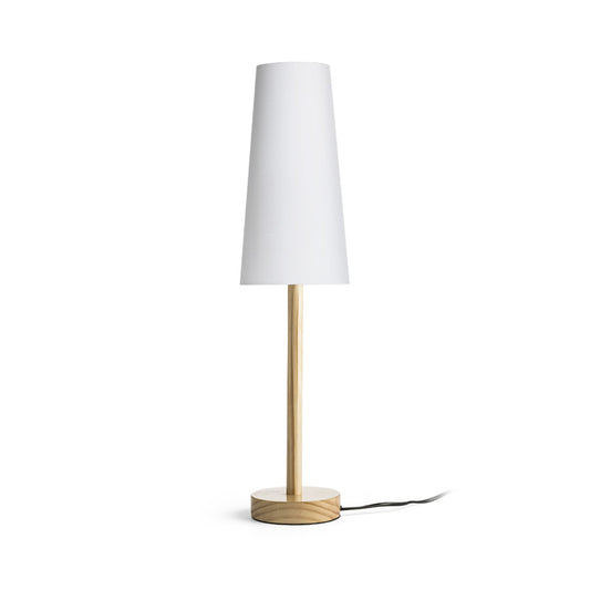 RENDL table lamp MAUI/CONNY 15/30 table  Polycotton white/wood 230V LED E27 11W R14034 1