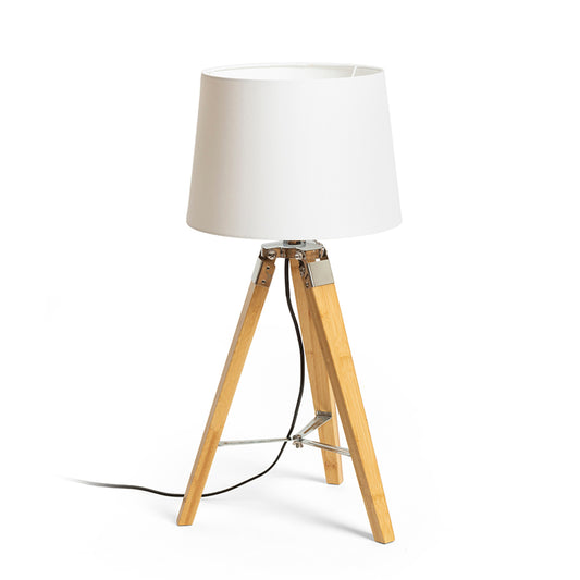 RENDL table lamp ALVIS/AMBITUS 30 table  Polycotton white/bamboo 230V LED E27 15W R14041 1