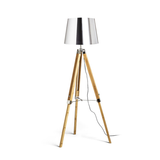 RENDL floor lamp ALVIS/ILUSION floor  chrome foil/bamboo 230V LED E27 15W R14045 1