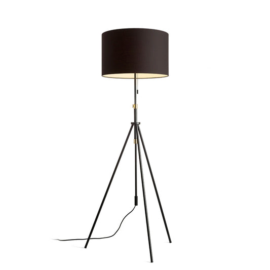 RENDL floor lamp LUTON/RON 55 floor  Polycotton black/black/metal 230V LED E27 15W R14068 1