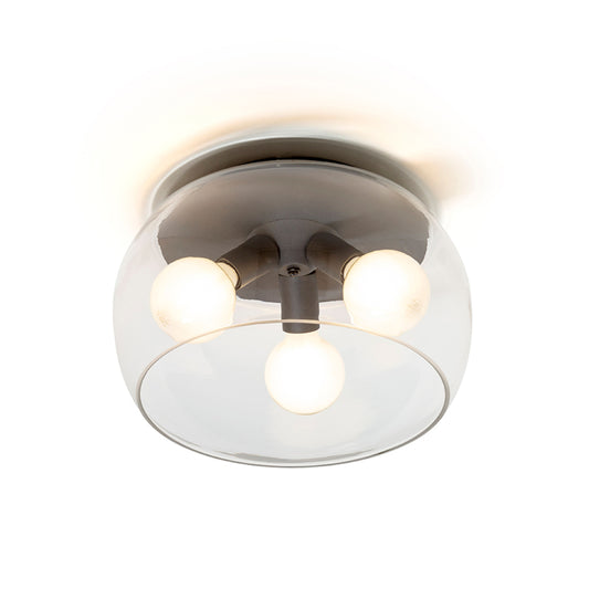 RENDL surface mounted lamp AMANDA ceiling matte black clear glass 230V LED E27 3x15W R14131 1