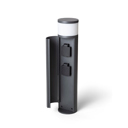 RENDL outdoor lamp JEAN 50 bollard with power sockets anthracite grey  230V LED G9 5W IP54 R14173 1