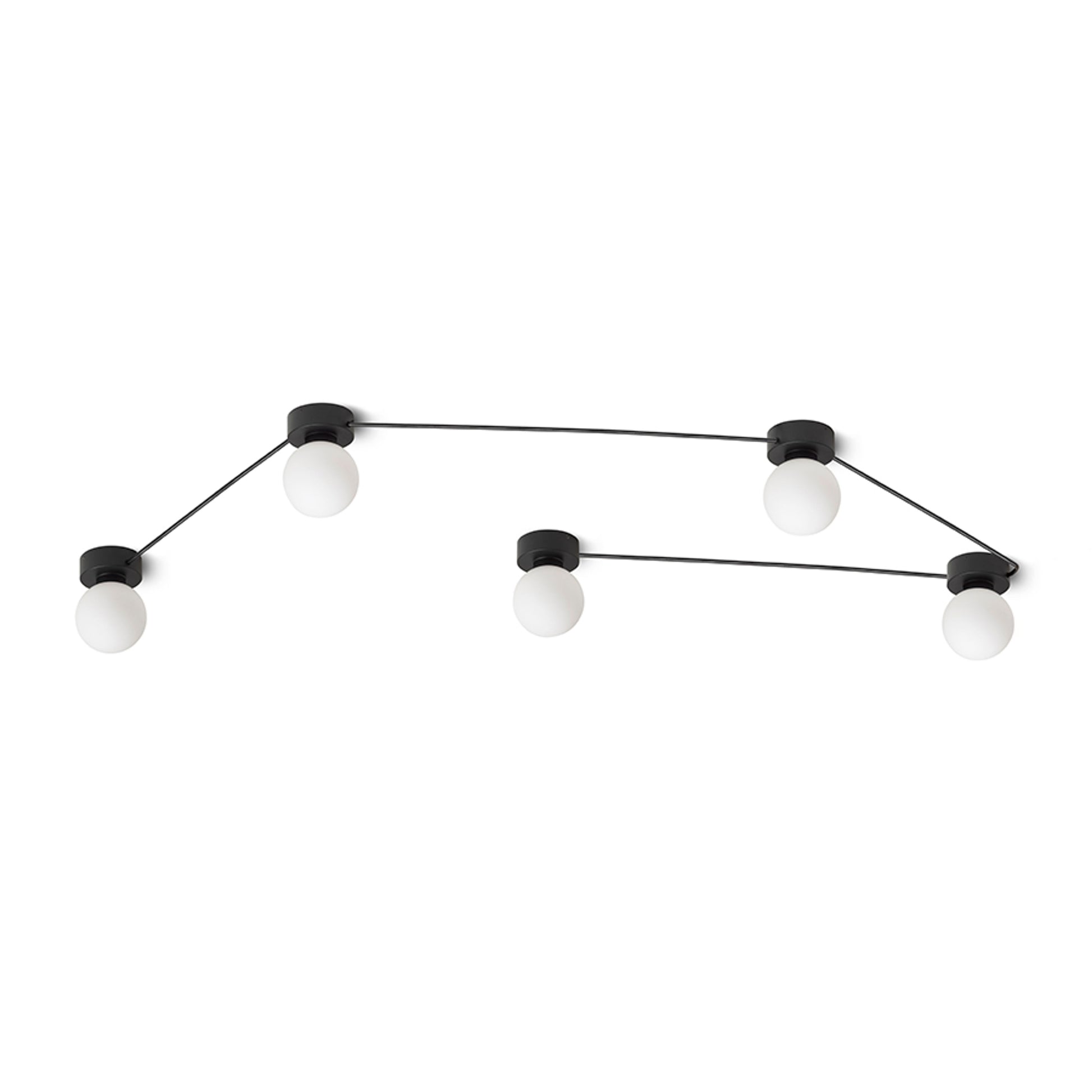 RENDL surface mounted lamp VELA V ceiling black opal-colored glass 230V LED G9 5x6W R14387 1