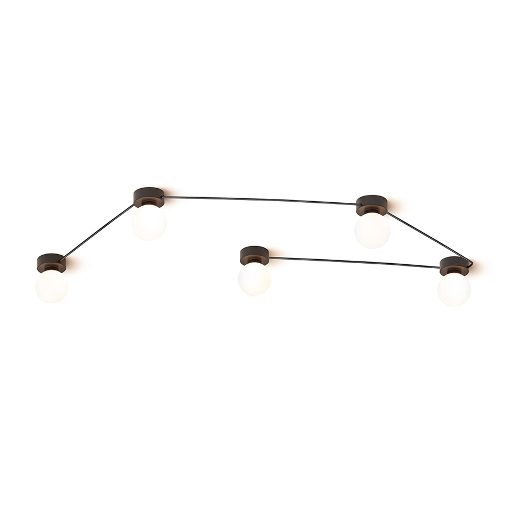 RENDL surface mounted lamp VELA V ceiling black opal-colored glass 230V LED G9 5x6W R14387 4