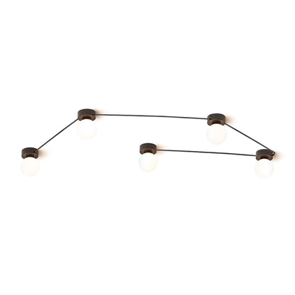 RENDL surface mounted lamp VELA V ceiling black opal-colored glass 230V LED G9 5x6W R14387 4