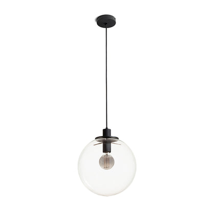 RENDL pendant lamp BOULDER 30 pendant clear glass/black 230V LED E27 15W R14393 4