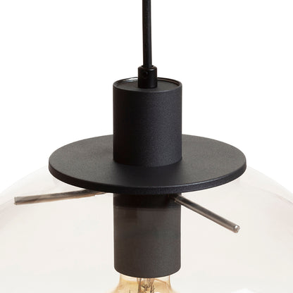RENDL pendant lamp BOULDER 30 pendant clear glass/black 230V LED E27 15W R14393 6