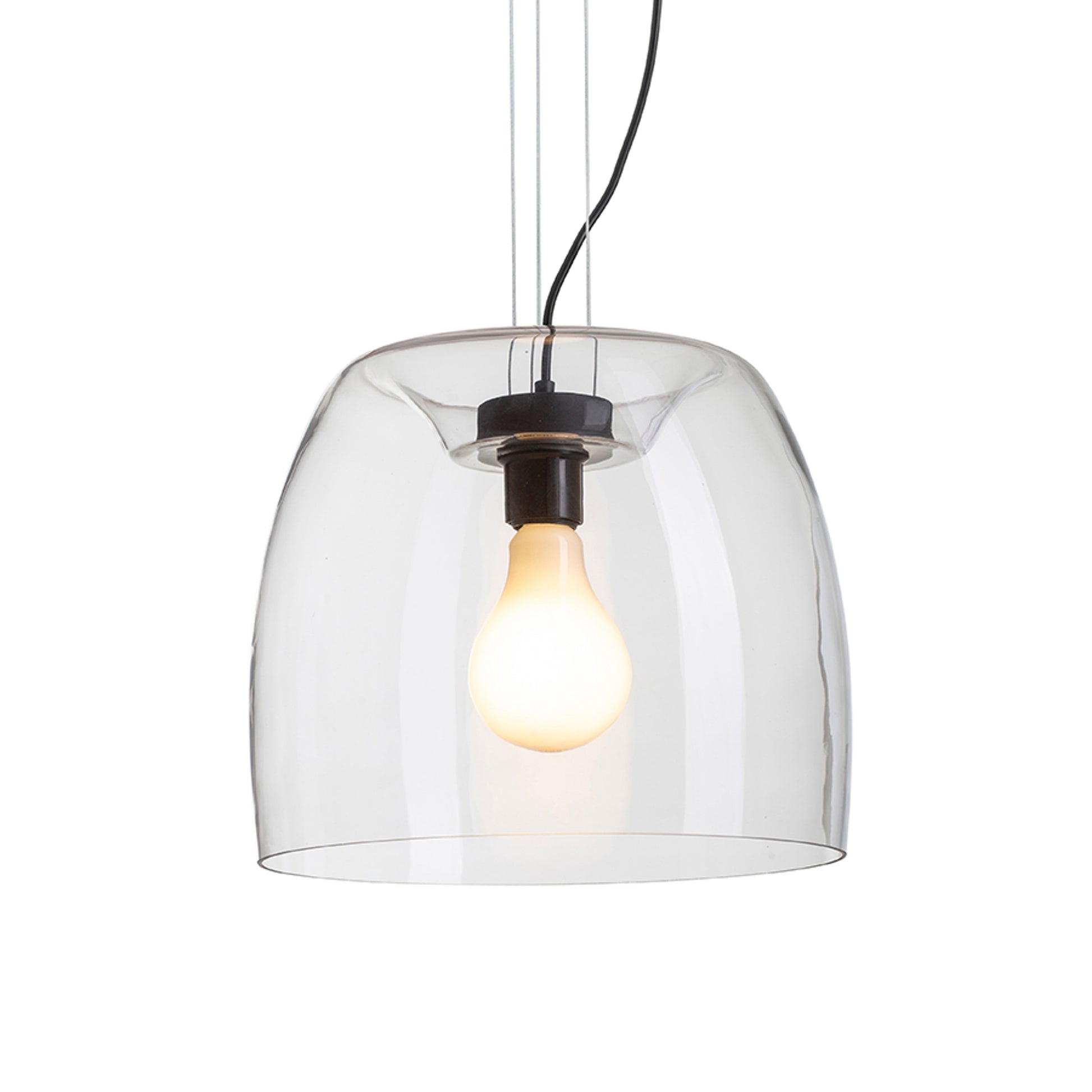 RENDL pendant lamp ORLANDO 35 pendant clear glass/black 230V LED E27 24W R14395 2
