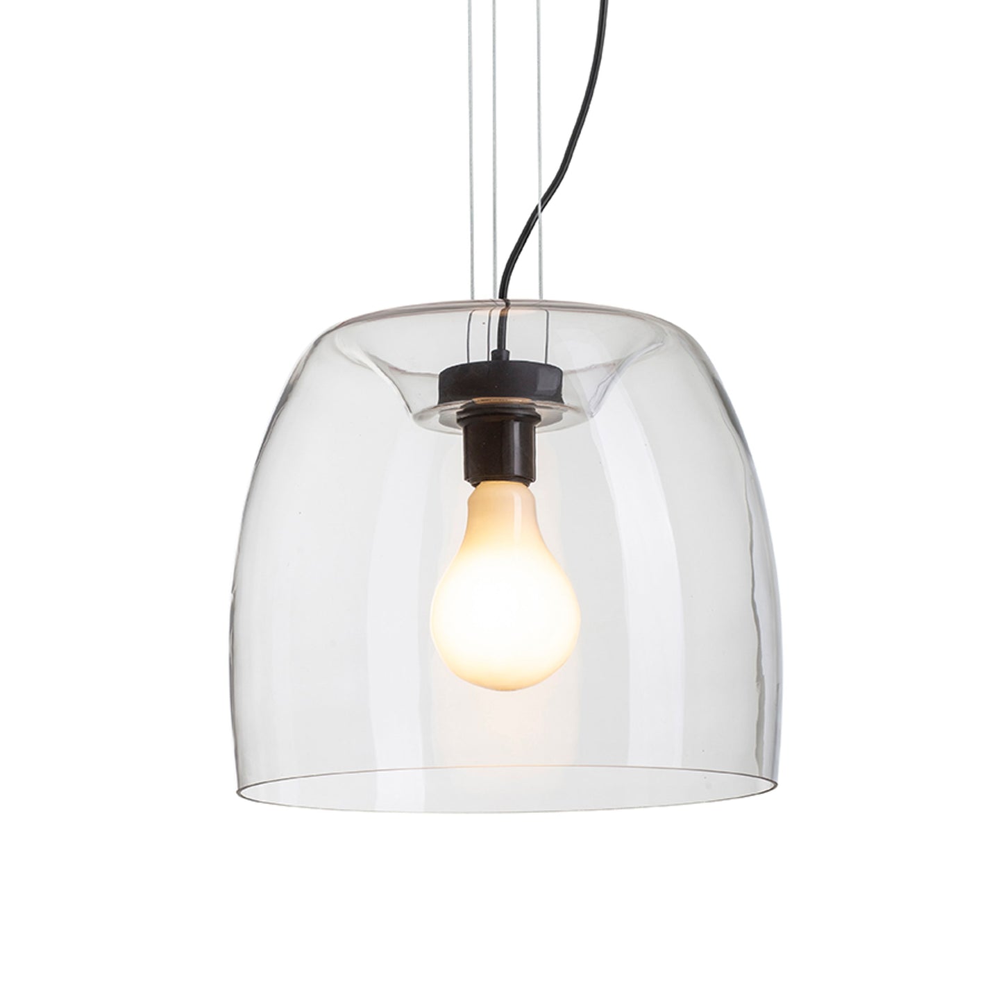 RENDL pendant lamp ORLANDO 35 pendant clear glass/black 230V LED E27 24W R14395 4