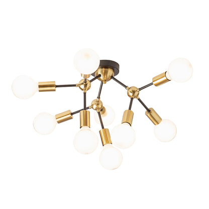 RENDL surface mounted lamp ARTEMIA 9 ceiling black brushed brass 230V LED E27 9x15W R14397 5