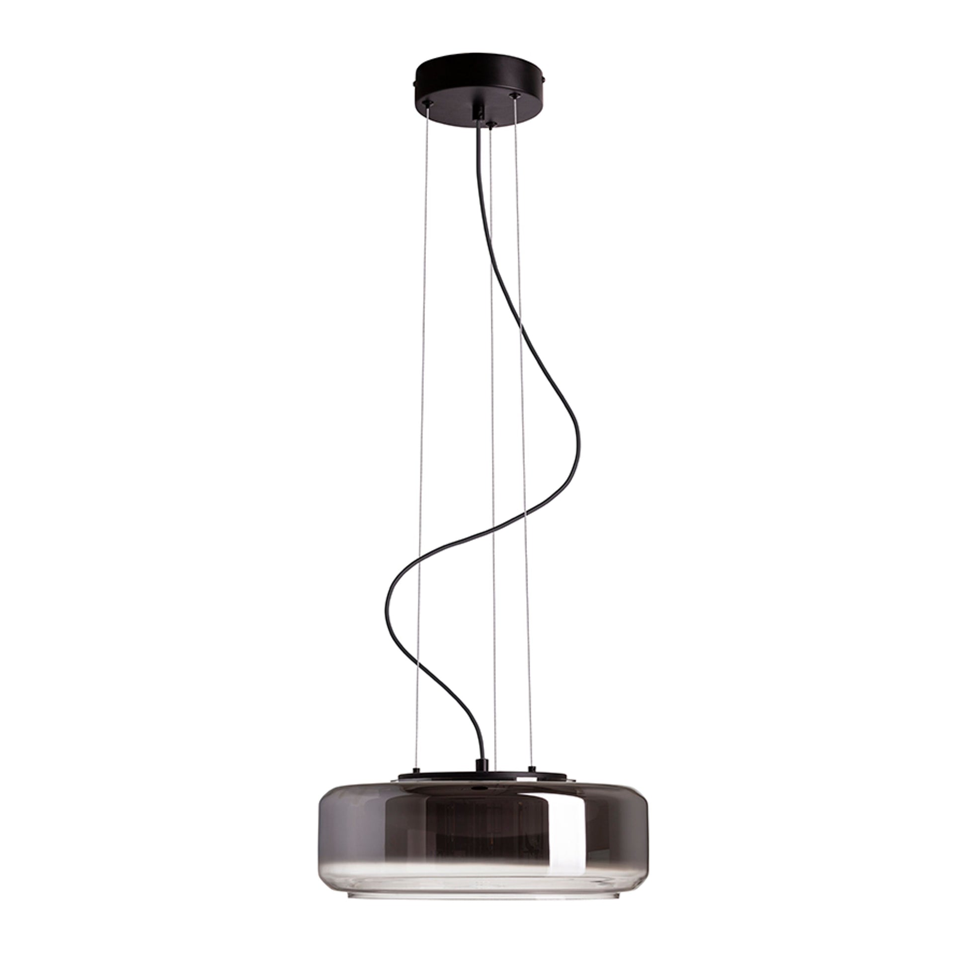 RENDL pendant lamp NAOMI 35 pendant  smoke-colored glass/frosted glass/black 230V LED 18W  3000K R14400 1
