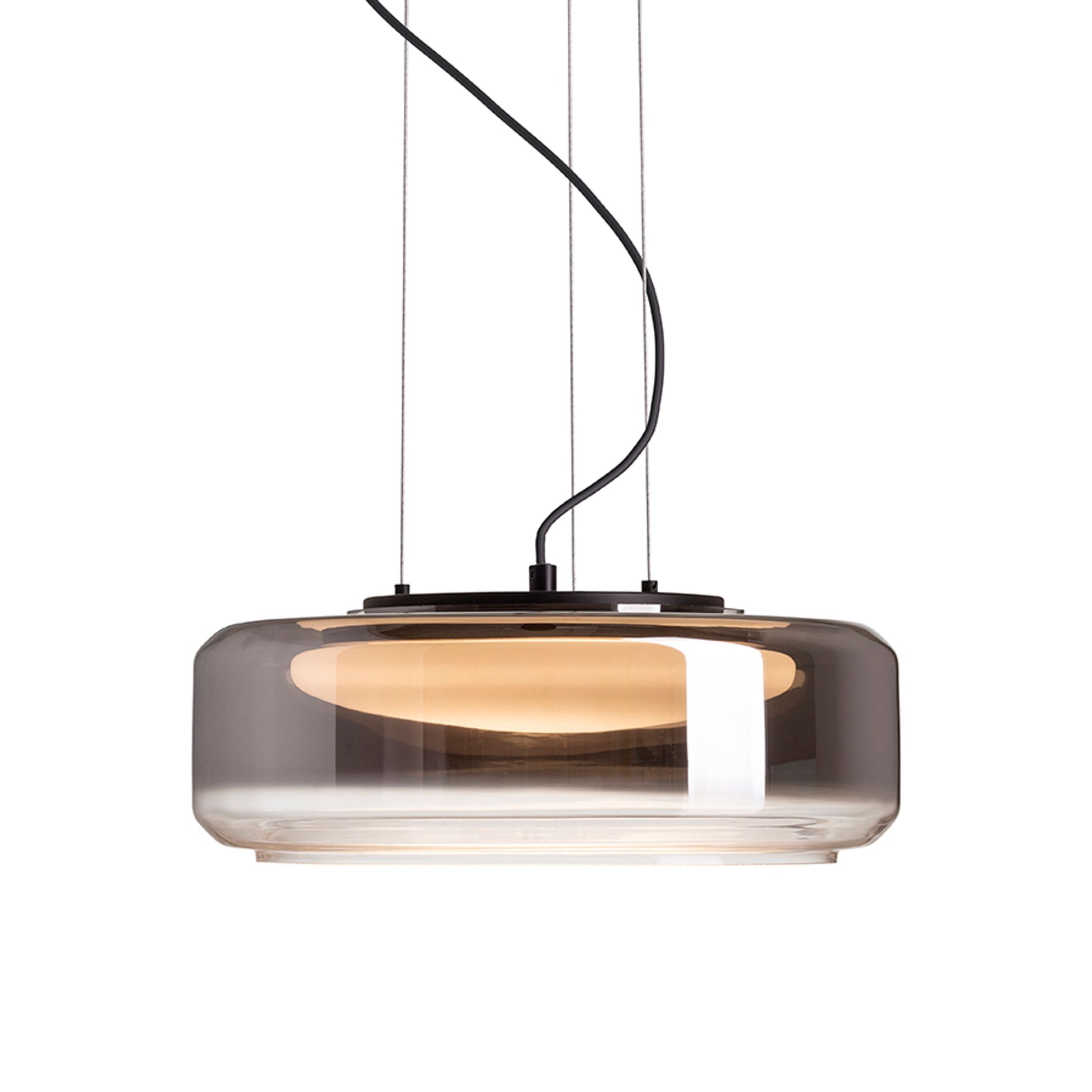 RENDL pendant lamp NAOMI 35 pendant  smoke-colored glass/frosted glass/black 230V LED 18W  3000K R14400 2