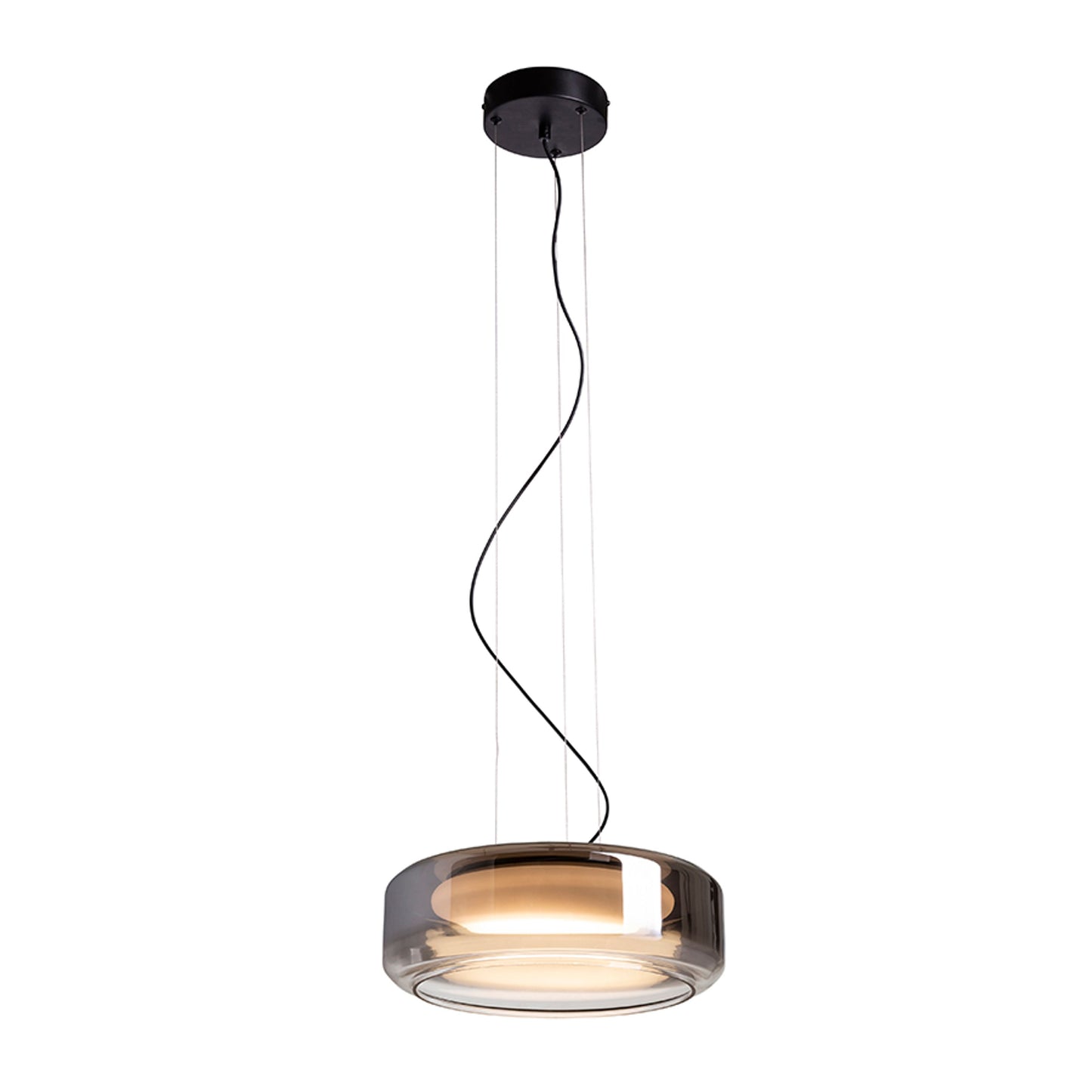 RENDL pendant lamp NAOMI 35 pendant  smoke-colored glass/frosted glass/black 230V LED 18W  3000K R14400 7