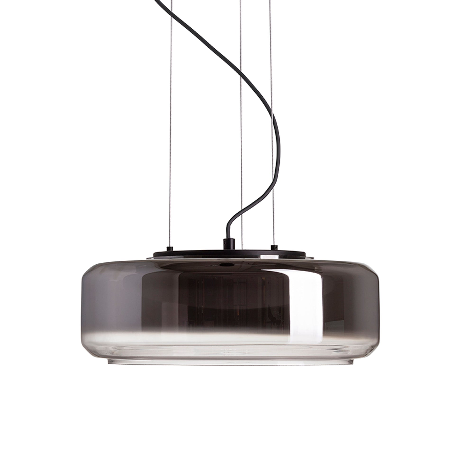 RENDL pendant lamp NAOMI 35 pendant  smoke-colored glass/frosted glass/black 230V LED 18W  3000K R14400 8