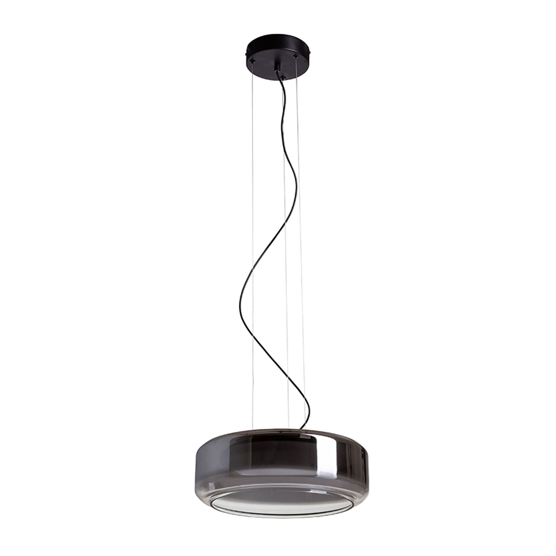 RENDL pendant lamp NAOMI 35 pendant  smoke-colored glass/frosted glass/black 230V LED 18W  3000K R14400 9