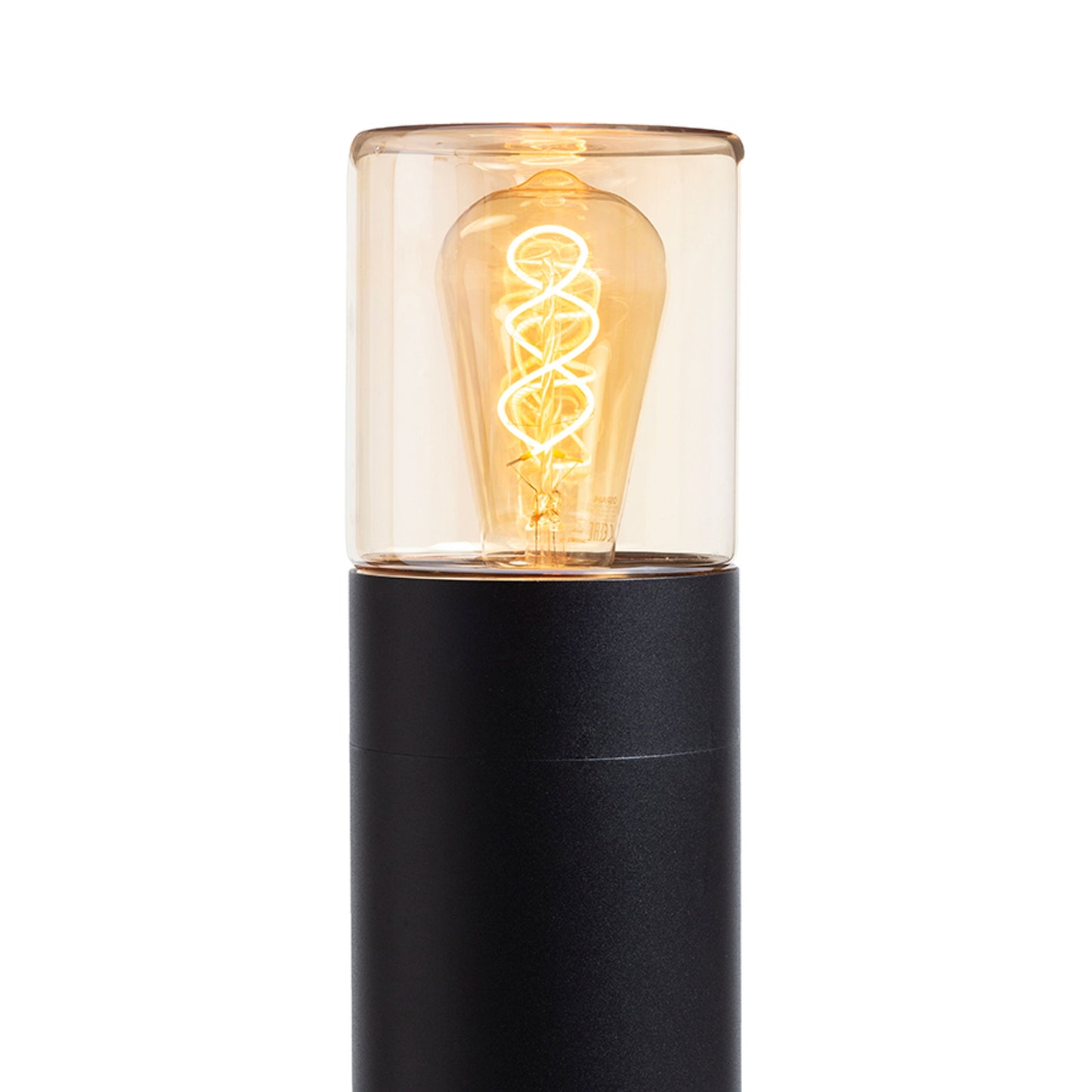 RENDL outdoor lamp QUINN 60 floor black amber-colored glass 230V LED E27 11W IP54 R14497 2
